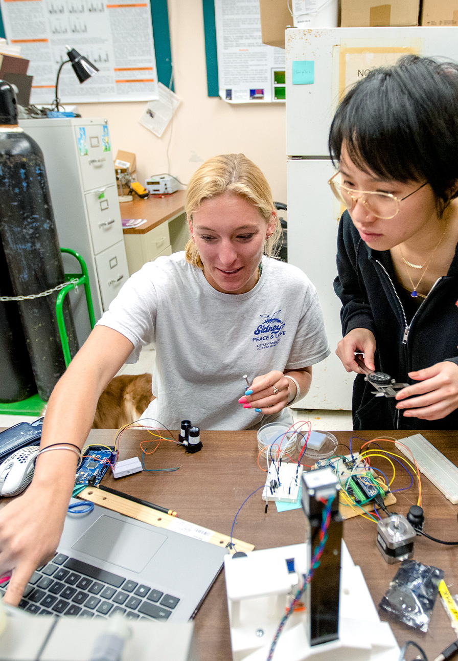 Two students working on a project