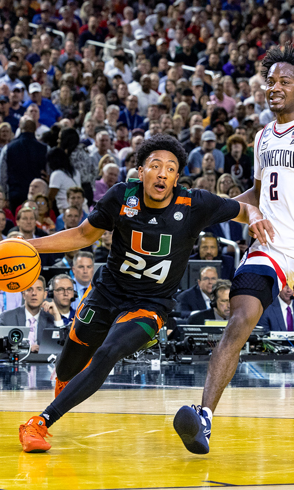 Nijel Pack drives to the basket against Connecticut